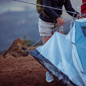 setting up tent backpacking tent camping